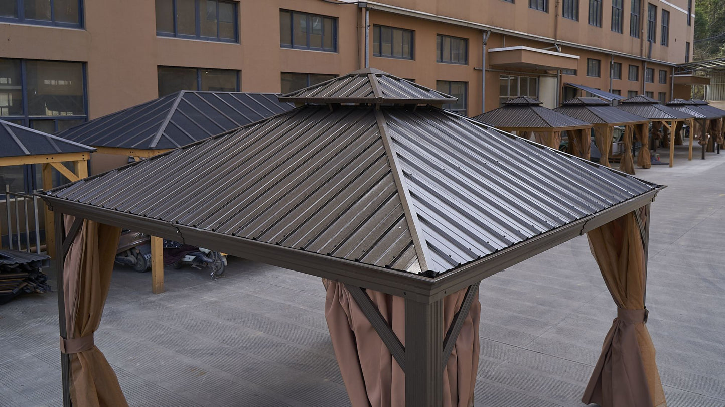 Steel Gazebo with Hard Top