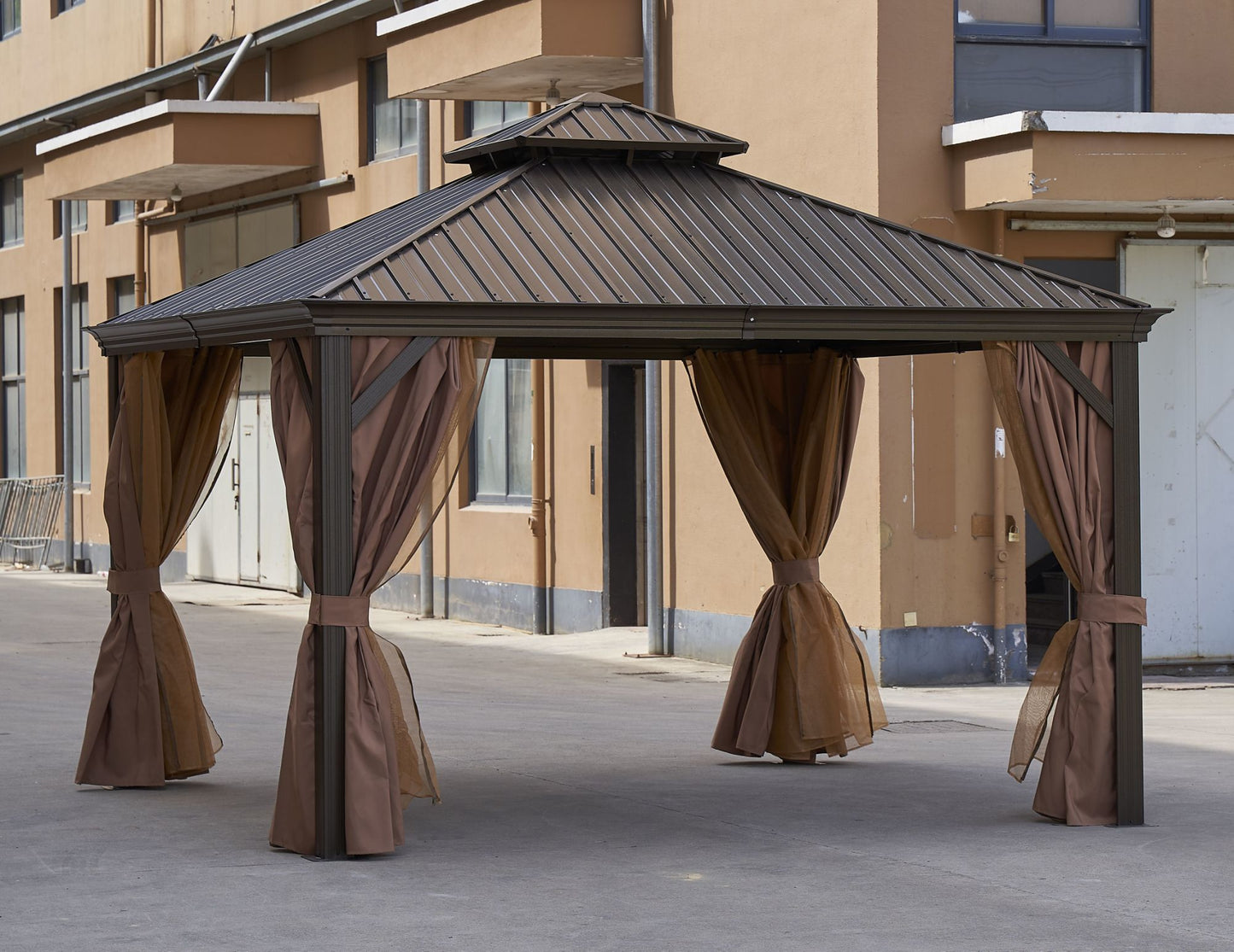 Steel Gazebo with Hard Top