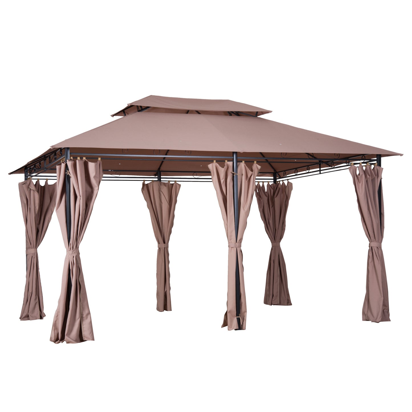 10' x 13' Patio Gazebo, Outdoor Gazebo Canopy Shelter with Curtains.