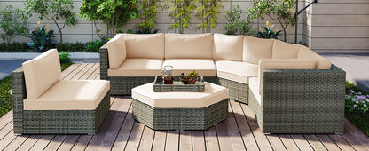 U-Style Patio Furniture Set, 6 Piece Outdoor Conversation Set