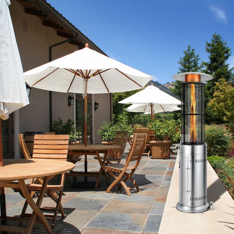 41000 BTU Stainless Steel Round Glass Tube Patio Heaters