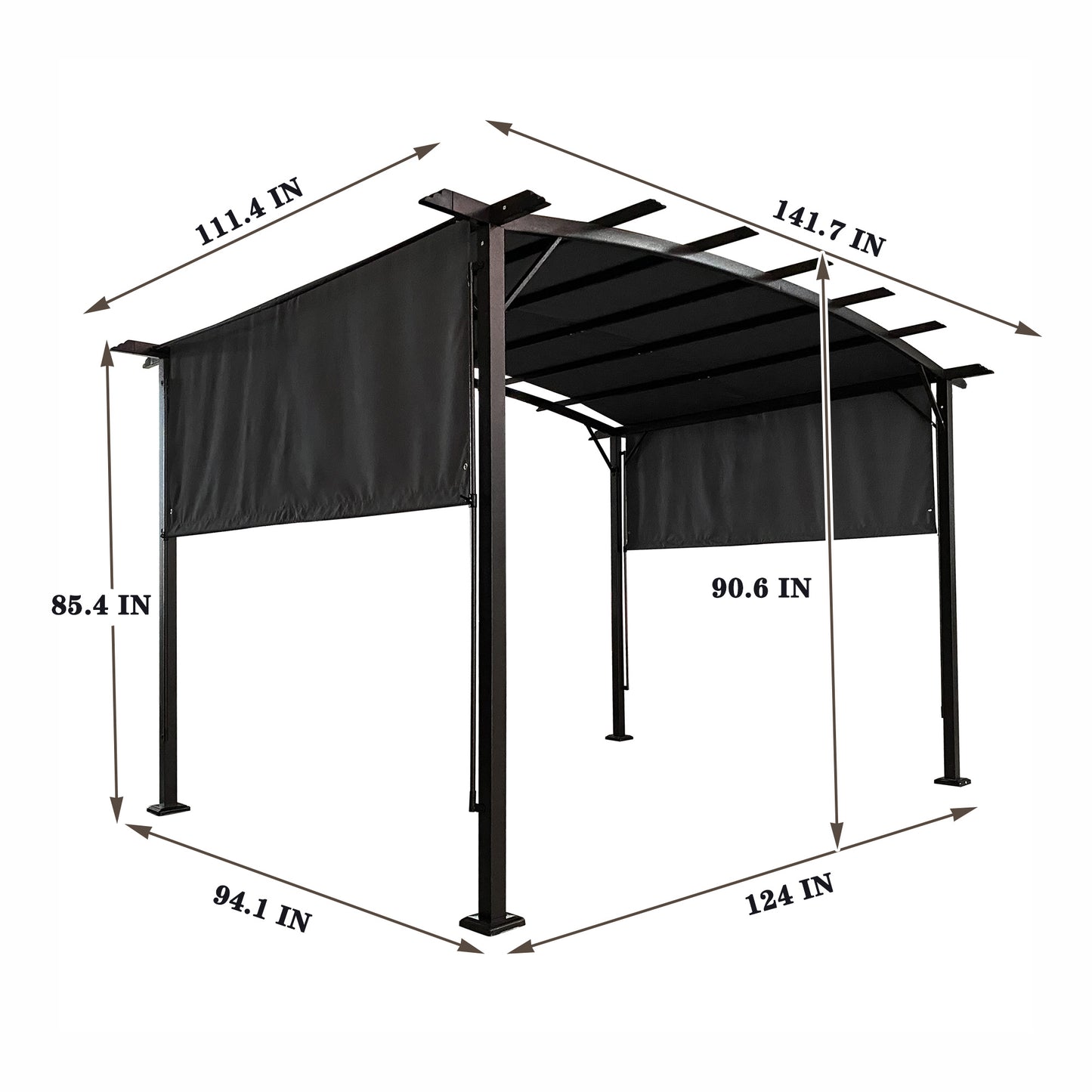 12 x 9 Ft Patio Gazebo, with Retractable