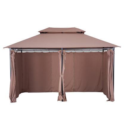 10' x 13' Patio Gazebo, Outdoor Gazebo Canopy Shelter with Curtains.