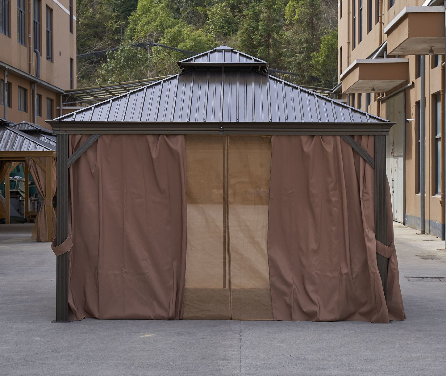 Steel Gazebo with Hard Top