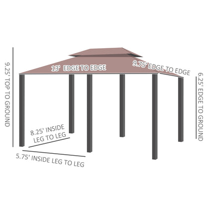 10' x 13' Patio Gazebo, Outdoor Gazebo Canopy Shelter with Curtains.